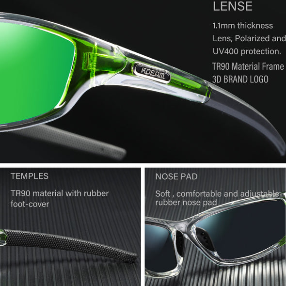 KDEAM Polarized Sports Sunglasses TR90