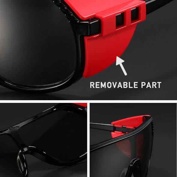 KDEAM One Piece Shape Polarized Sunglasses with Detachable Windproof  Shield