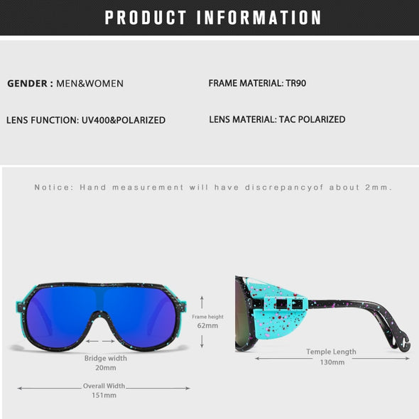 KDEAM One Piece Shape Polarized Sunglasses with Detachable Windproof  Shield