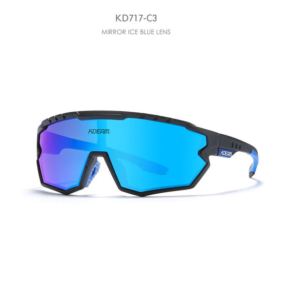 KDEAM Oversized Designed One-piece Shape Polarized Sunglasses with TR90 Temple