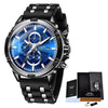Lige Sports Chronograph Silicone Waterproof Wrist Watch for Men - Amanda's Sunglasses and More