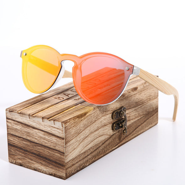 BARCUR Bamboo Wood Cat Eye Sunglasses
