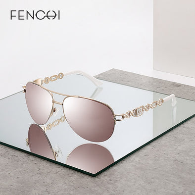 FENCHI Pilot Mirror Lenses Sunglasses for Women - Amanda's Sunglasses and More